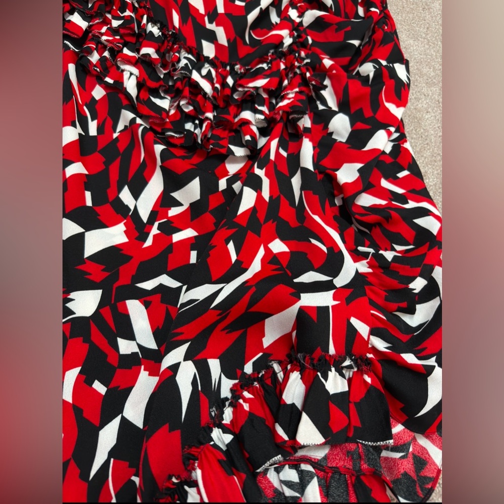 Marni - Stylish Red and Black Patterned Midi Skirt - Italian size 42, US 12 - Picture 4 of 13